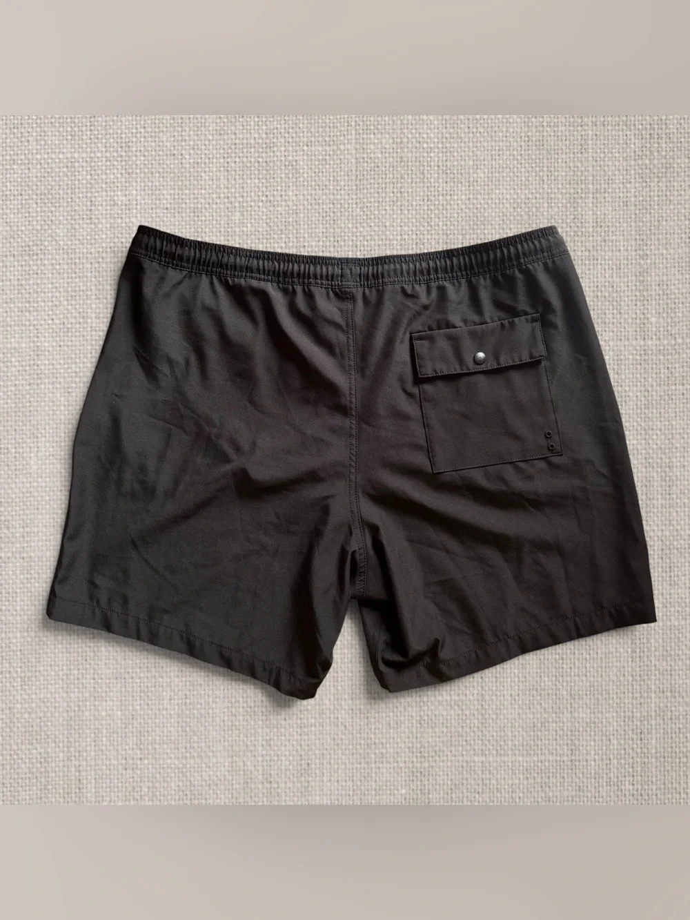 GAP Mens Pool Shorts XL Black Solid Swim Trunks Mesh Lining Elastic Drawstring